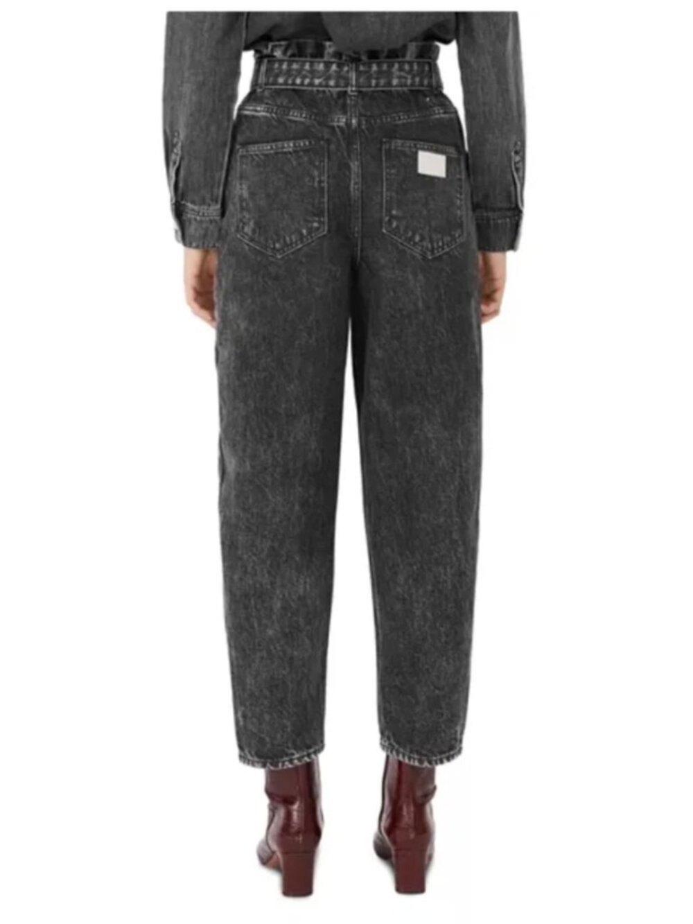 Maje | Promesa Paperbag Jeans in Anthracite (Missing Belt)